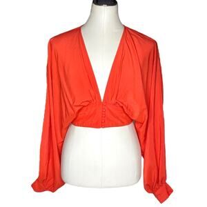 DO+BE Crop Top with Balloon Sleeves size Small